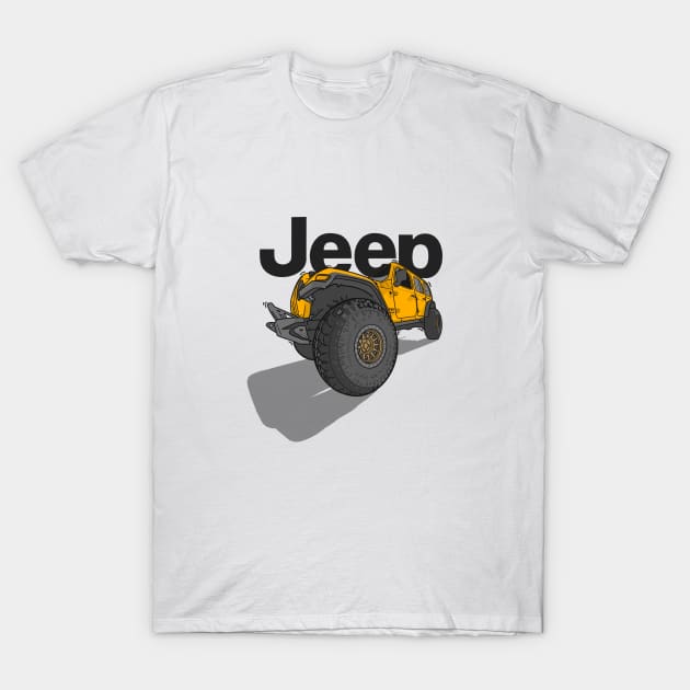 Jeep Design - Yellow T-Shirt by 4x4 Sketch